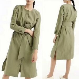 JCrew Long Sleeve Shirtdress in Olive/Military Green (Size Small)